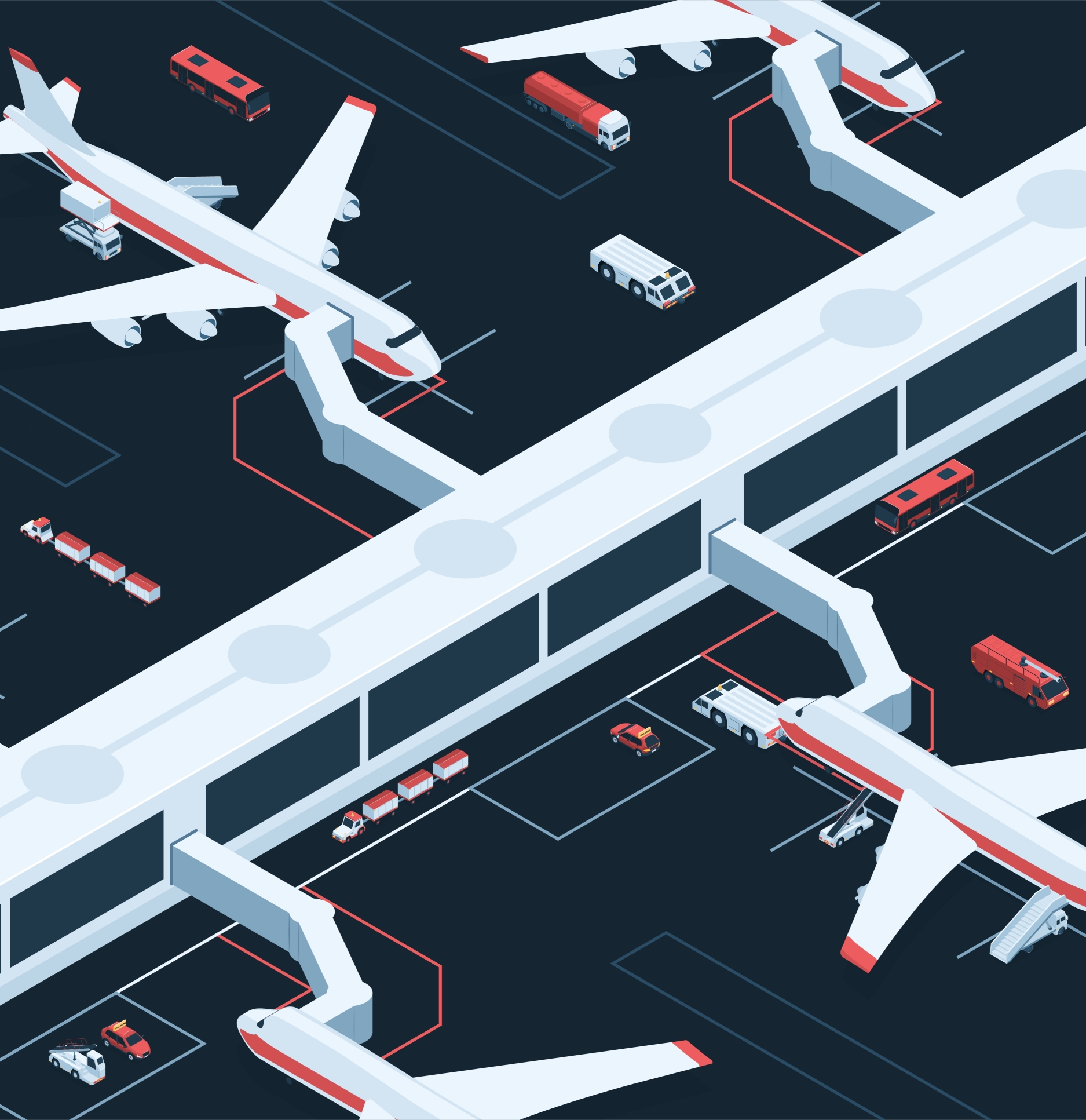 Isometric airport view